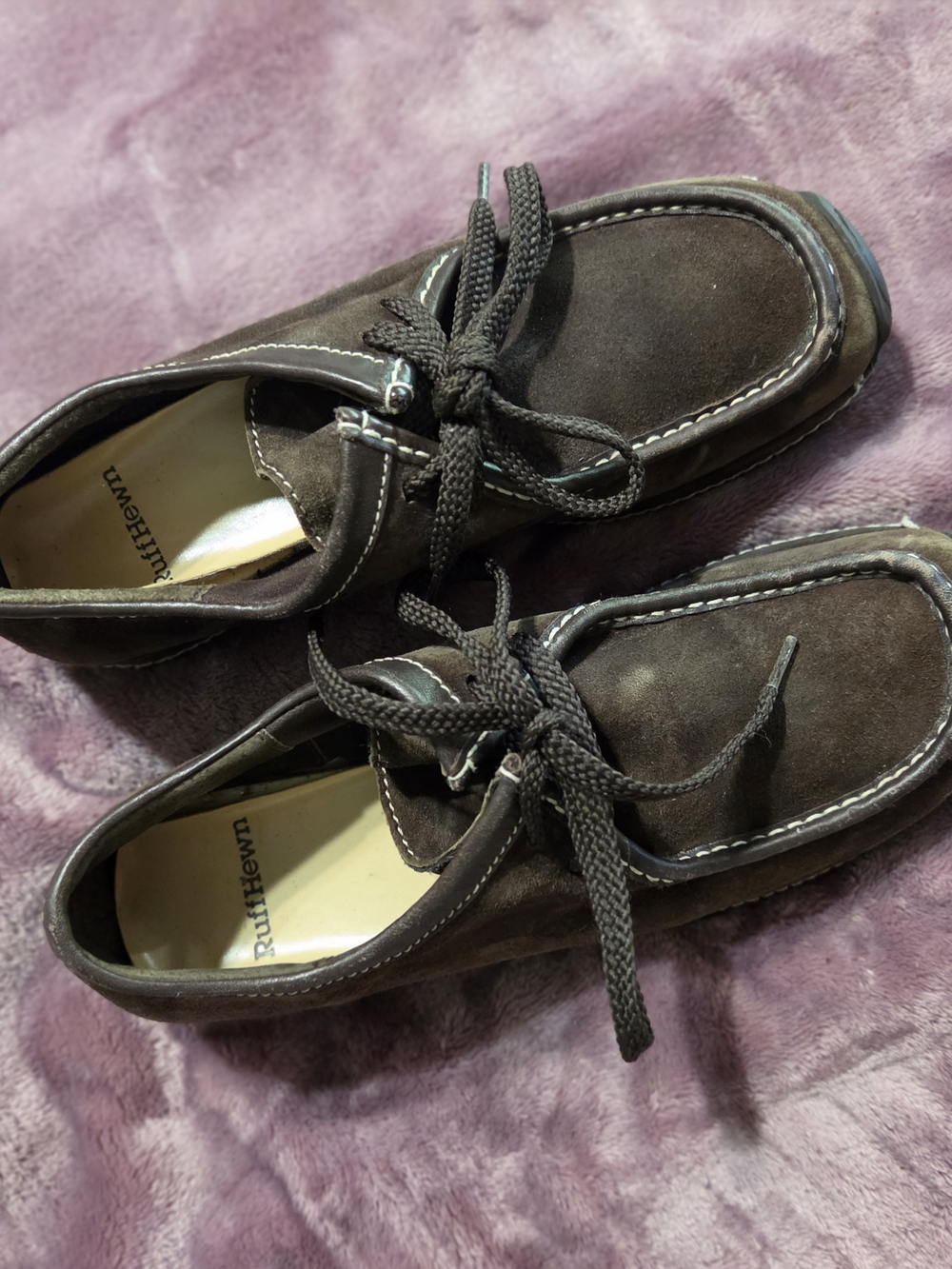 Ruff Hewn Brown Suede Lace-Up Women’s Boat Shoes